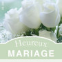 Étiquette adhésive carrée "Heureux mariage "