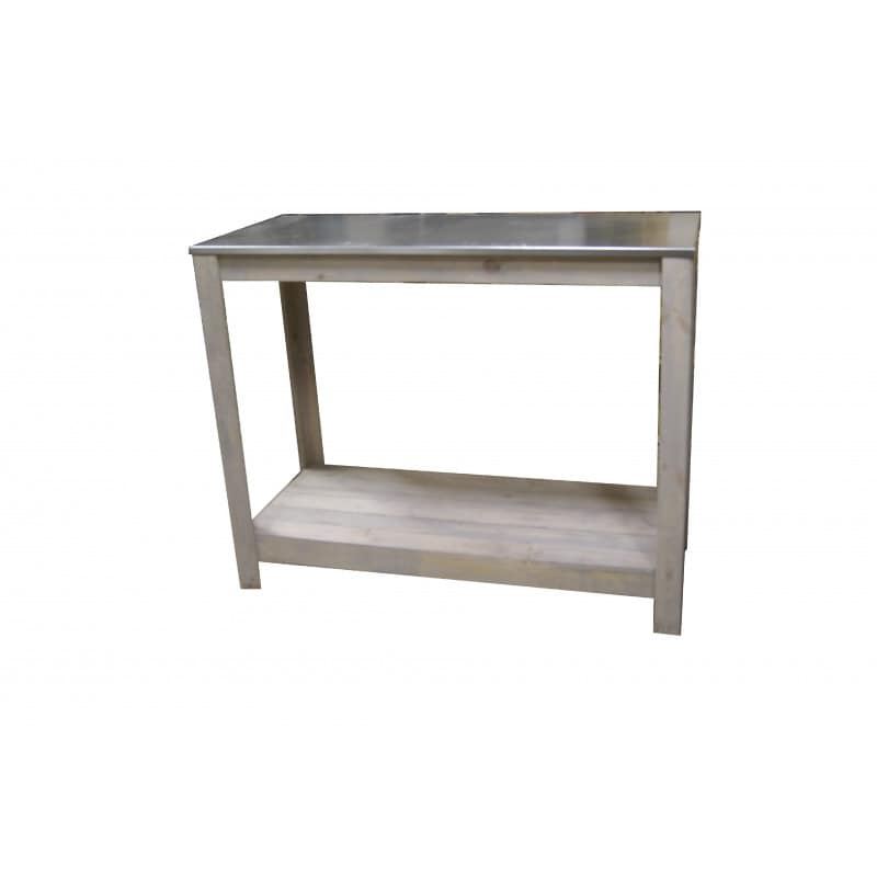 Table de présentation avec plateau zinc Table de présentation avec plateau zinc