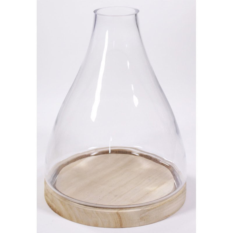 Cloche ouverte sur socle bois Cloche ouverte sur socle bois