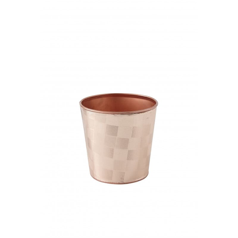 Pot rond imprimé cuivré D. 13 x H. 13 cm Pot rond imprimé cuivré D. 13 x H. 13 cm