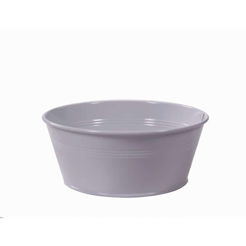 Coupe ronde zinc verte à stries composition D. 19 x H. 8 cm Coupe ronde zinc verte à stries composition D. 19 x H. 8 cm