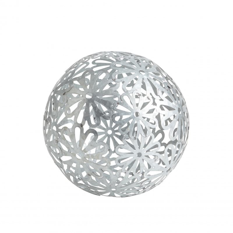 Boule décorative motif feuille argent D. 18,5 cm Boule décorative motif feuille argent D. 18,5 cm