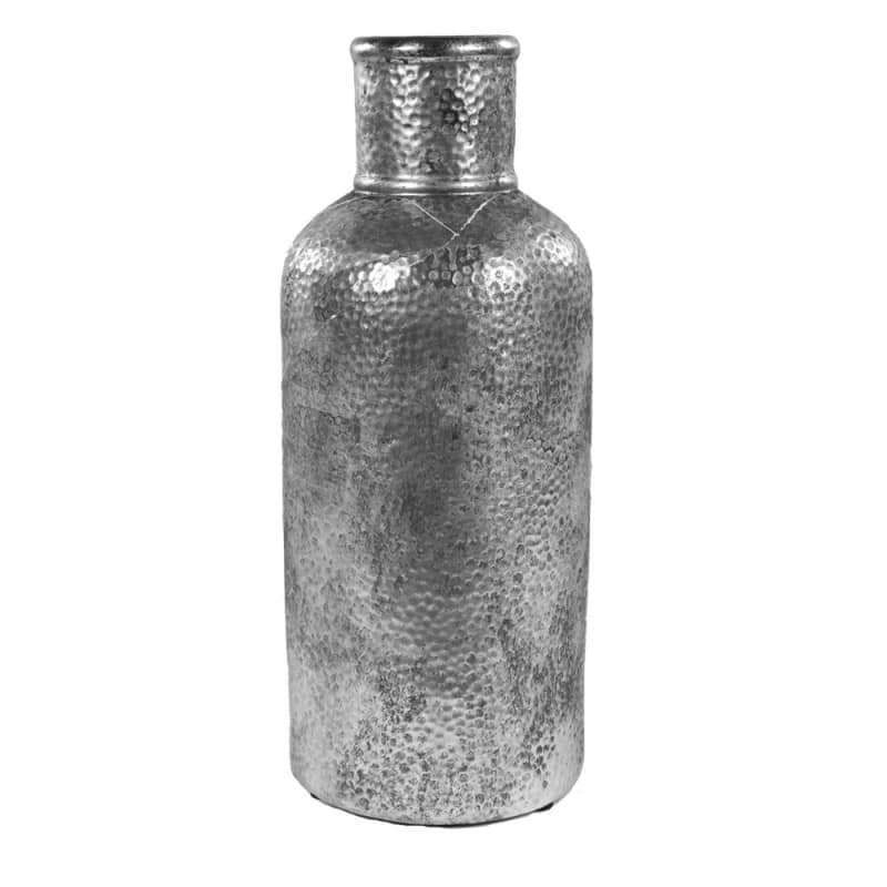 Bouteille effet métal martelé D. 14,5 x H. 35 cm Bouteille effet métal martelé D. 14,5 x H. 35 cm