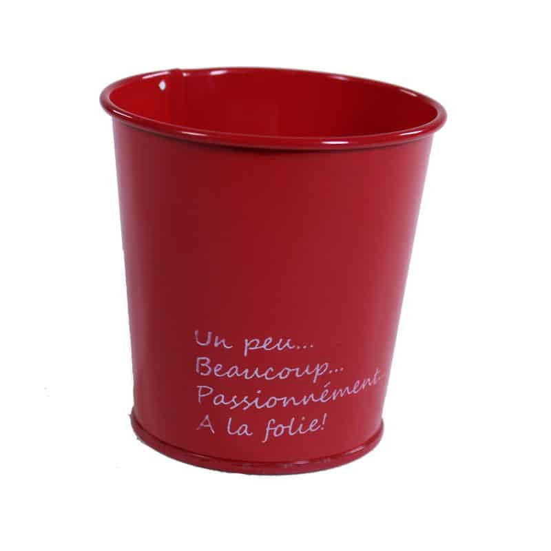Cache pot zinc déclaration rouge gloss grand modèle Cache pot zinc déclaration rouge gloss grand modèle