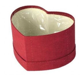 boite cadeau carton cœur rouge effet tressé