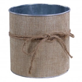 Pot de fleurs en zinc extérieur toile de jute Calla - grossiste en décoration