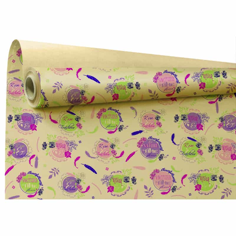 Kraft fantaisie motif Bella - emballage fleuriste Kraft fantaisie motif Bella - emballage fleuriste
