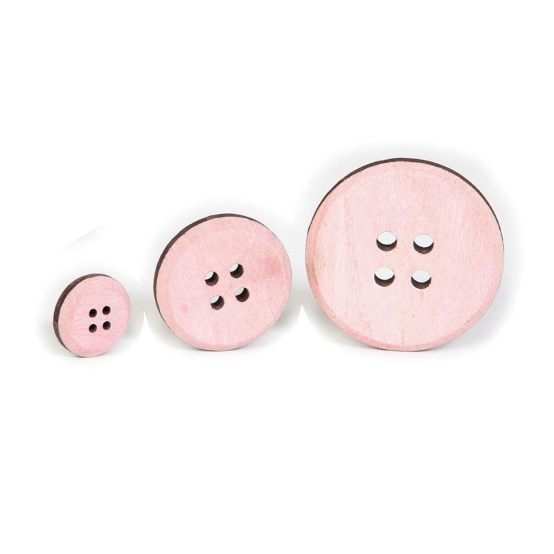 Boutons en bois colorés Avagny - Grossiste déco