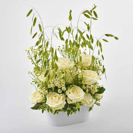 Jardinière en zinc ovale Nid d'Ange - grossiste fleuriste