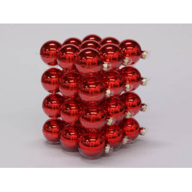 Boules de Noël en verre différentes tailles - Rouge - Grossiste Noel