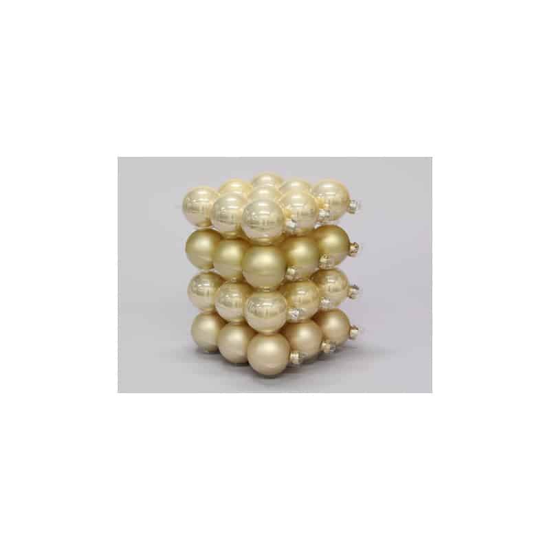 Boules de Noël en verre différentes tailles - Mélange champagne - Grossiste fleuriste