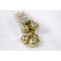 Boîte assortiment de boule déco pailletés différents coloris Gasbu - Grossiste fleuriste
