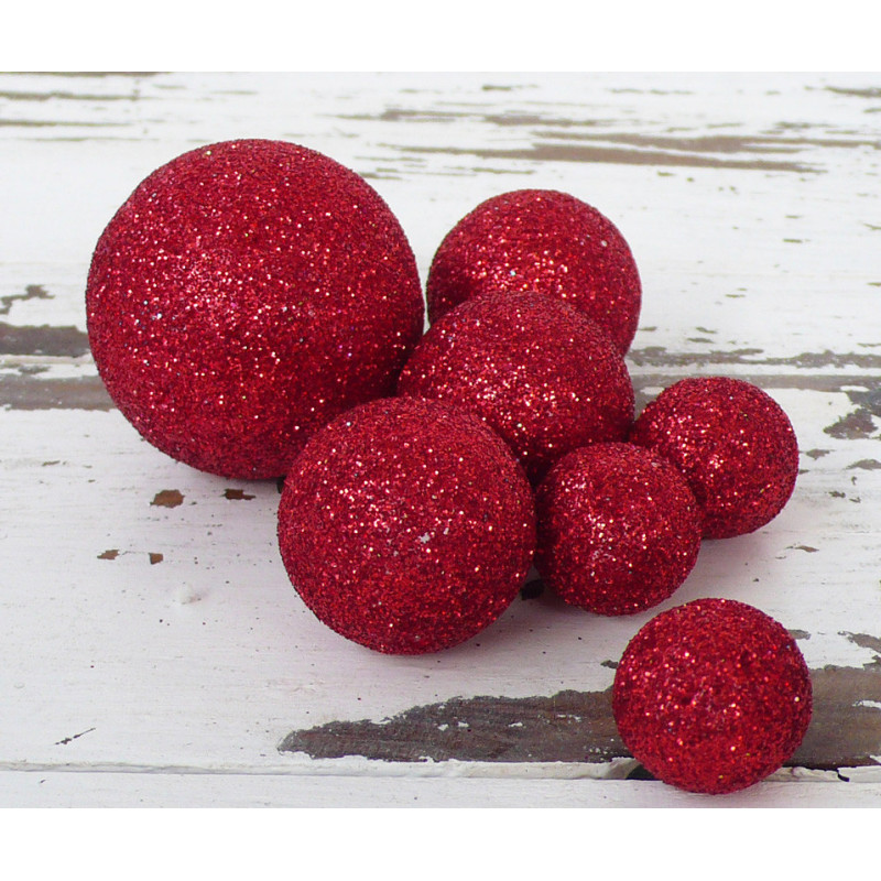 Boîte assortiment de boule déco pailletés différents coloris Gasbu - Grossiste fleuriste