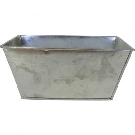 Jardiniere rectangle zinc naturel