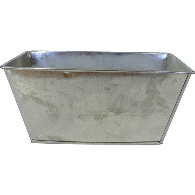 Jardiniere rectangle zinc naturel