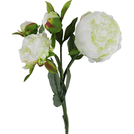 Pivoine 2 fleurs et 1 bouton 51 cm