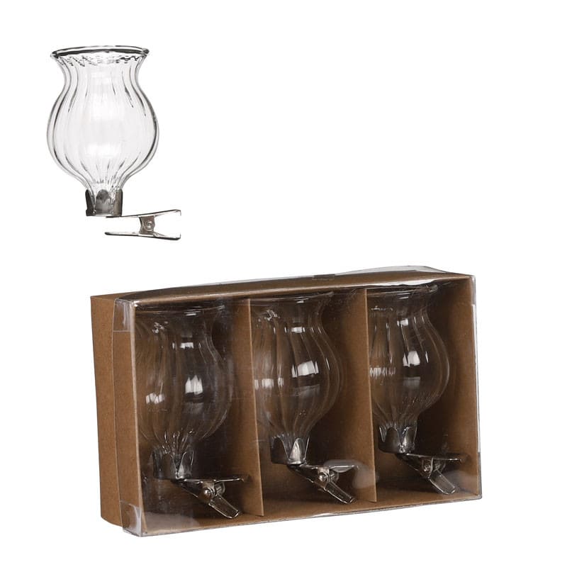 Set de 3 vases en verre à cliper Plaki - Matériel fleuriste Set de 3 vases en verre à cliper Plaki - Matériel fleuriste