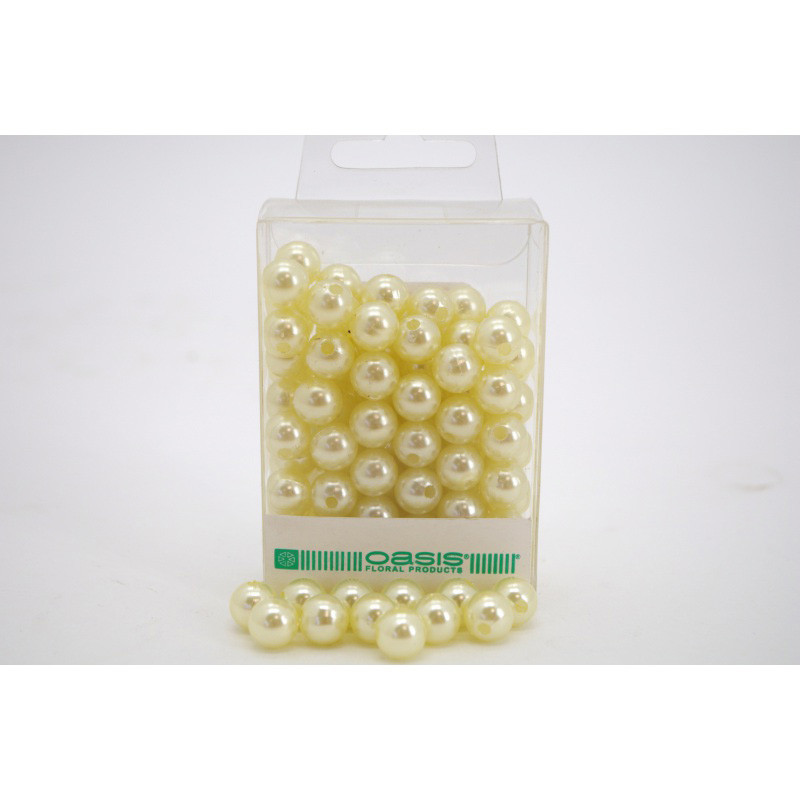 120 perles en plastiques ivoires Karzo - Grossiste fleuriste