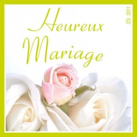 Étiquettes adhésives Heureux mariage Lylie - Grossiste pour fleuriste