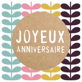 Étiquettes adhésives Joyeux anniversaire Leina - Grossiste décoration