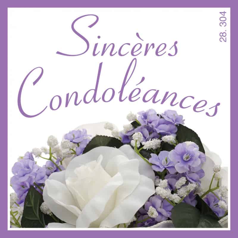 Étiquettes adhésives Sincères condoléances Lidye - Matériel fleuriste