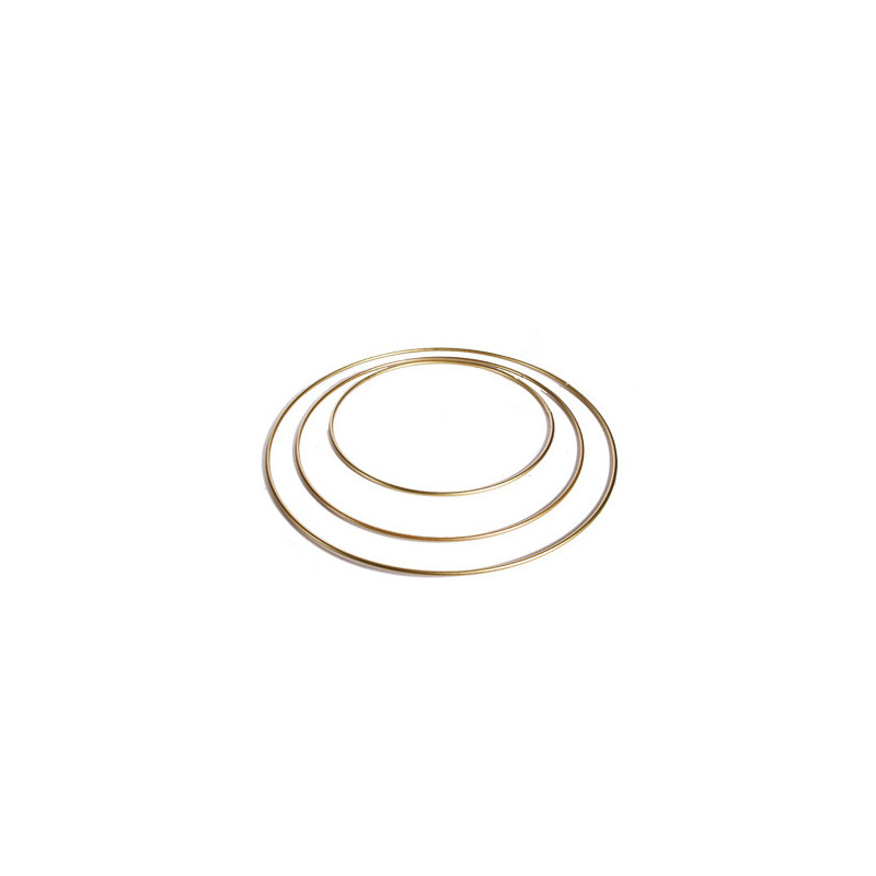 Set 3 couronnes métal tube rond Pete - décoration murale fleuriste