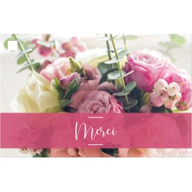 15 cartes de circonstance Merci - Grossiste fleuriste décoration roses