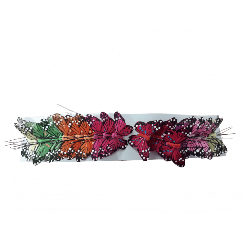 24 papillons sur pic Julieka - Grossiste pour fleuriste décoration 24 papillons sur pic Julieka - Grossiste pour fleuriste décoration