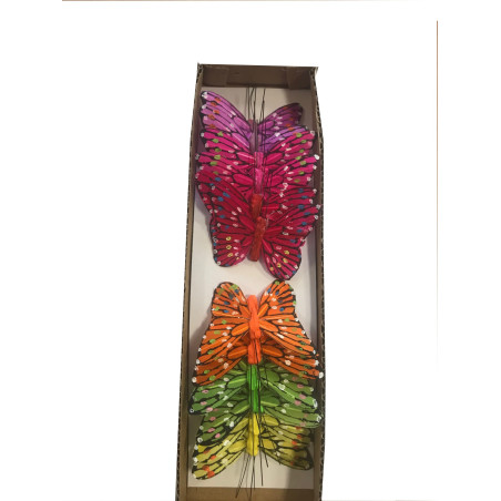 12 papillons à piquer Celina - Matériel pour fleuriste grossiste déco