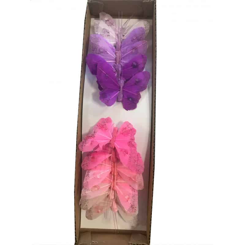 12 papillons à piquer Ectoire - Matériel pour fleuriste décoration
