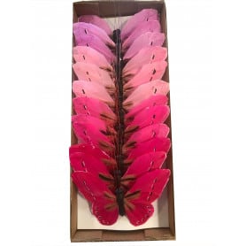 12 grands papillons à piquer - Grossiste pour fleuriste décoration