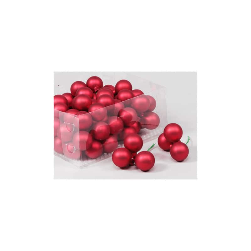 Boules de Noël en verre différentes tailles - Rouge - Grossiste Noel