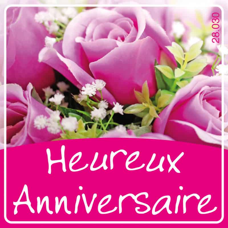 Étiquettes adhésives Heureux anniversaire - Matériel pour fleuriste