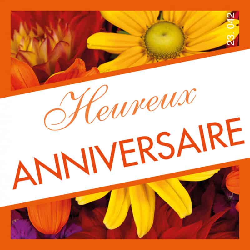 Étiquettes adhésives Heureux anniversaire - Grossiste fleuriste déco