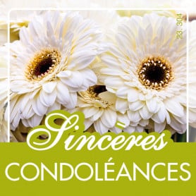 Étiquettes adhésives Sincères condoléances - Grossiste fleuriste déco