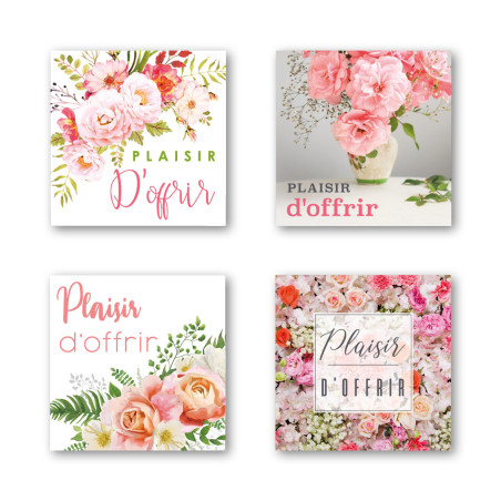 Étiquettes adhésives Plaisir d'offrir - Grossiste fleuriste décoration