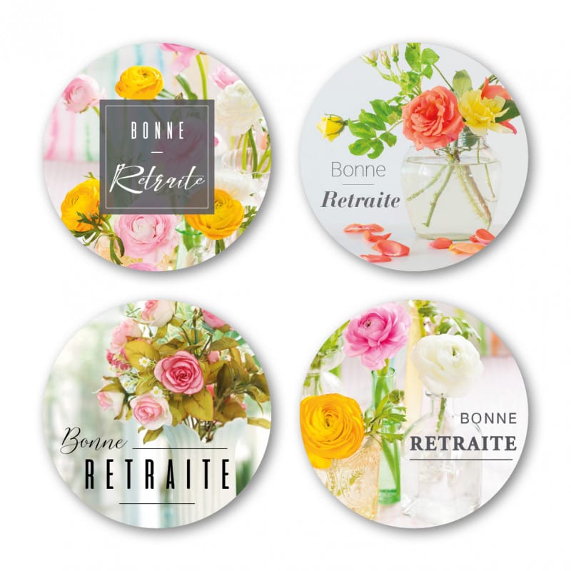 Etiquettes Adhesives Bonne Retraite Grossiste Fleuriste Decoration