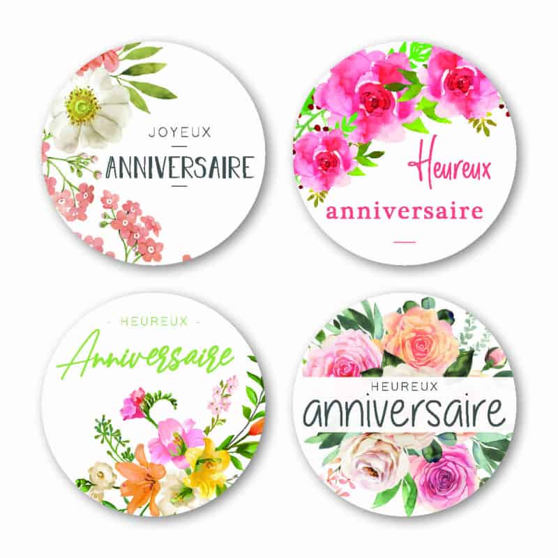 Etiquettes Adhesives Anniversaire Materiel Pour Fleuriste Grossiste