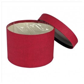 Boite à chapeau rouge tissu...