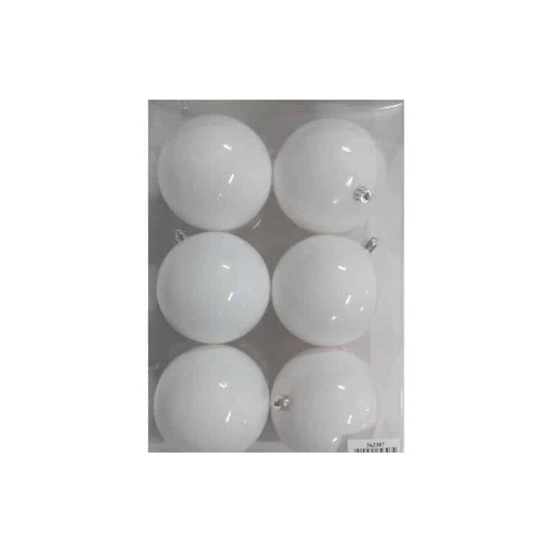 Boîte de 6 boules de Noël brillantes - Décoration de Noël fleuriste Boîte de 6 boules de Noël brillantes - Décoration de Noël fleuriste