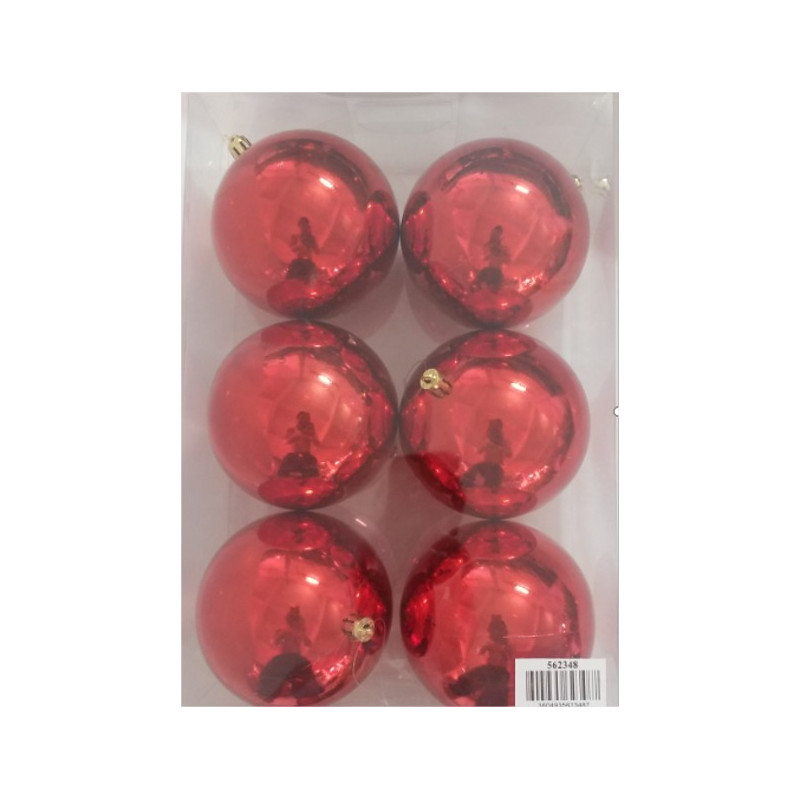 Boîte de 6 boules de Noël brillantes - Décoration de Noël fleuriste