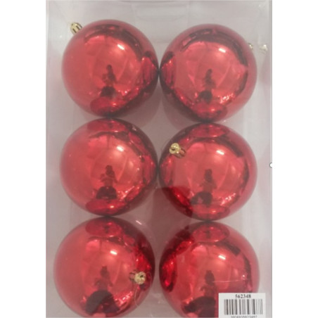 Boîte de 6 boules de Noël brillantes - Décoration de Noël fleuriste