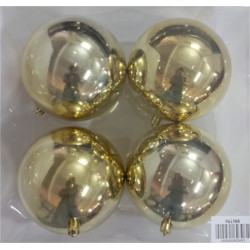 Boîte de 4 boules de Noël brillantes - Grossiste fleuriste décoration