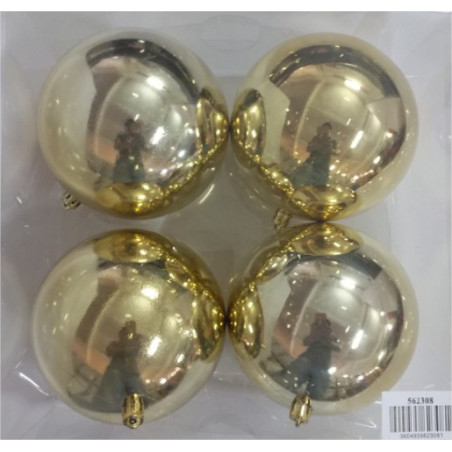 Boîte de 4 boules de Noël brillantes - Grossiste fleuriste décoration