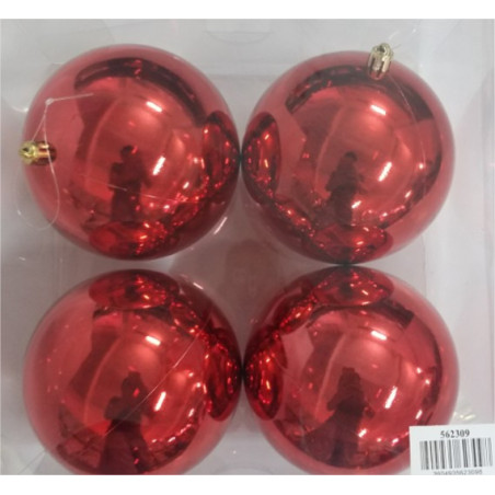 Boîte de 4 boules de Noël brillantes - Grossiste fleuriste décoration