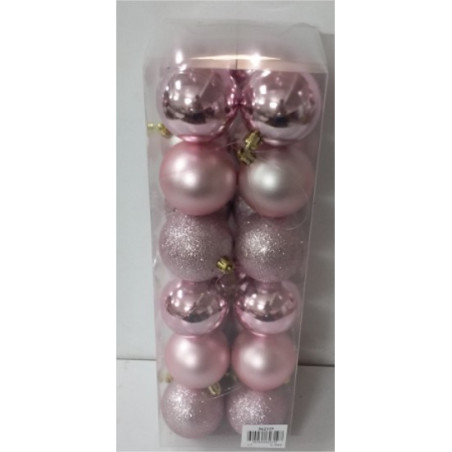 Boîte de 24 boules de Noël - Grossiste fleuriste décoration noel