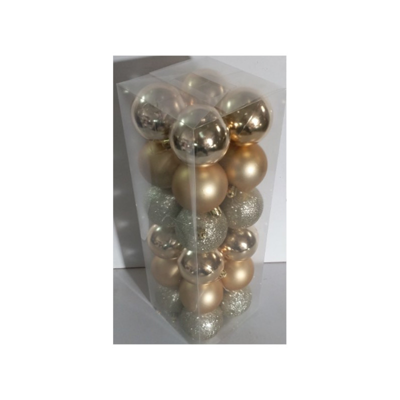 Boîte de 24 boules de Noël - Grossiste fleuriste décoration noel