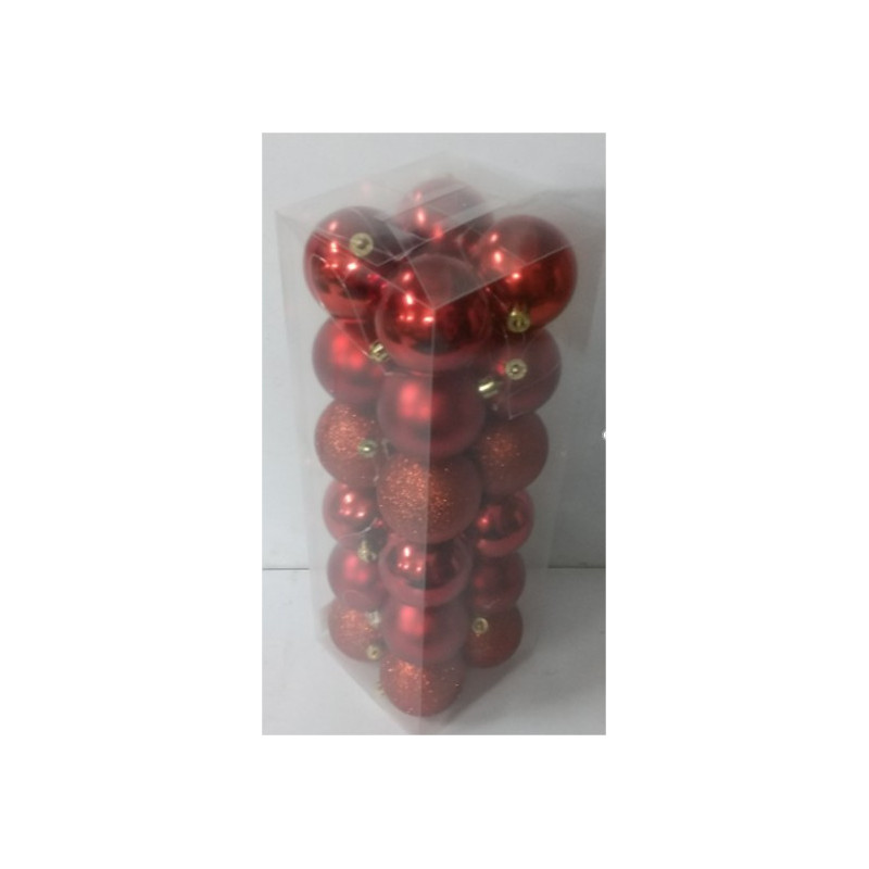 Boîte de 24 boules de Noël - Grossiste fleuriste décoration noel