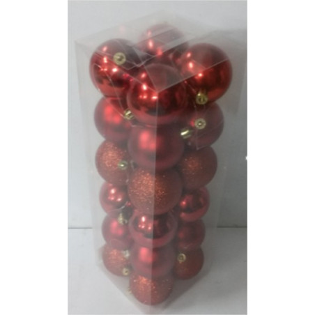 Boîte de 24 boules de Noël - Grossiste fleuriste décoration noel