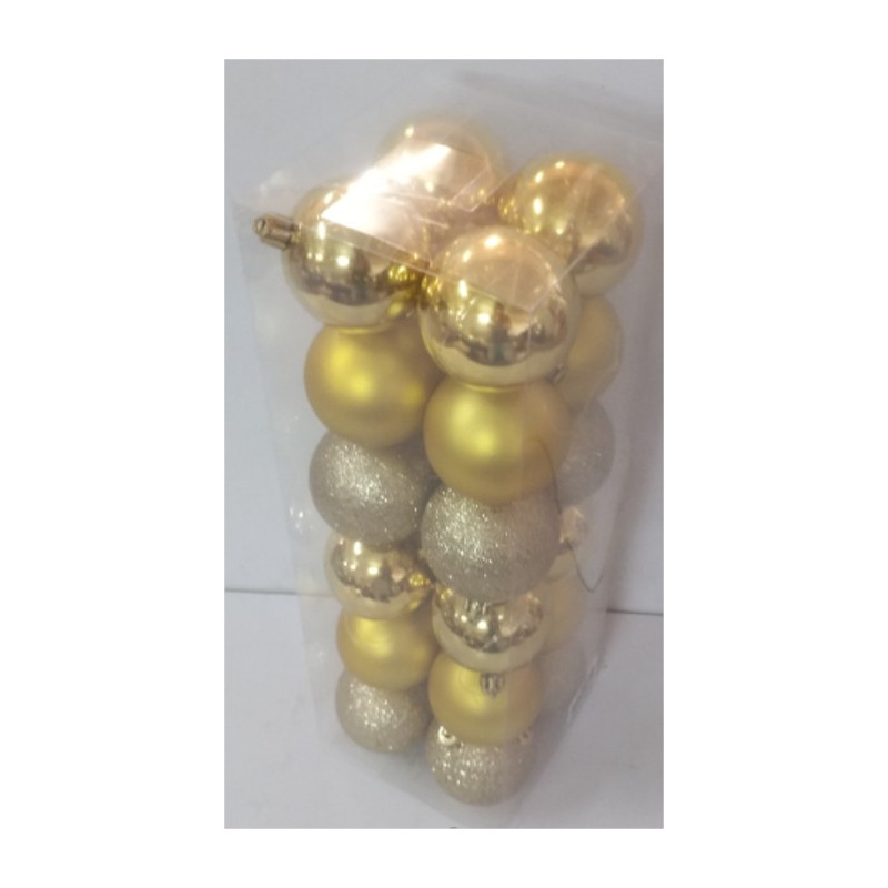 Boîte de 24 boules de Noël - Grossiste fleuriste décoration noel